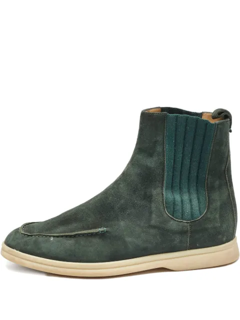 Loro Piana Pre-Owned 2024 Suede Elastic Boots Green 1133510