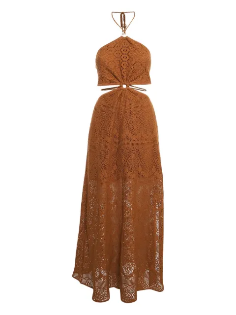 SIMKHAI crochet cut-out maxi dress Brown 1135435