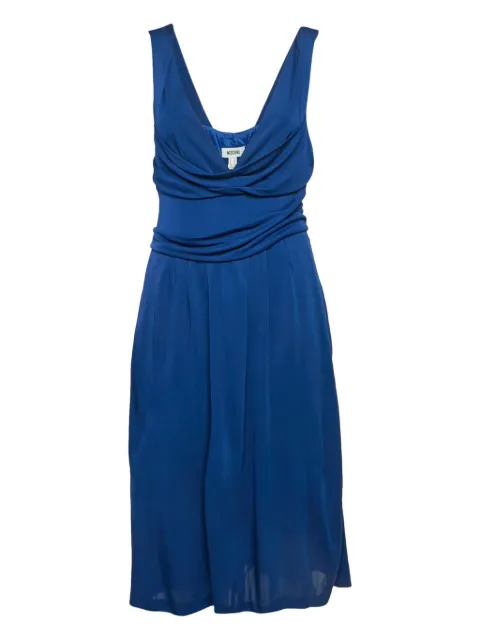 Moschino Pre-Owned draped-detailing dress Blue 1148870