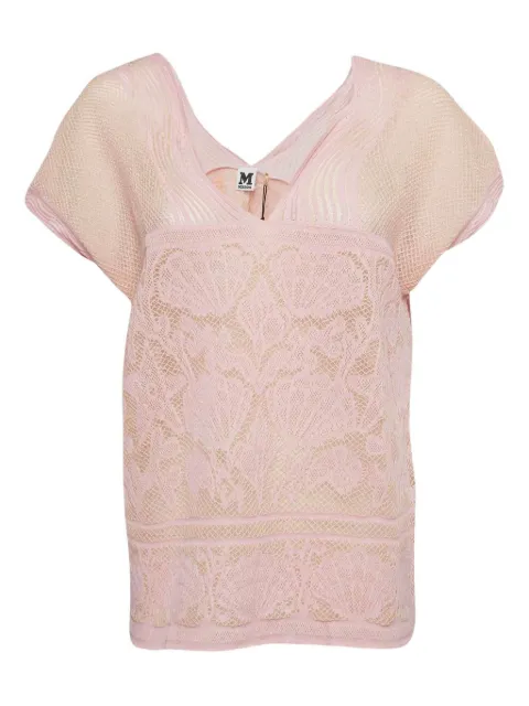 Missoni Pre-Owned floral lurex-knit top Pink 1134304