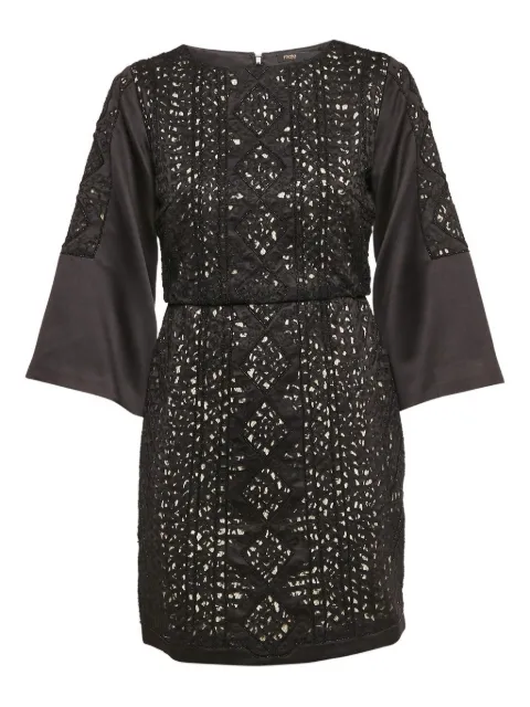 Maje embroidered bell-sleeves dress Black 1148373
