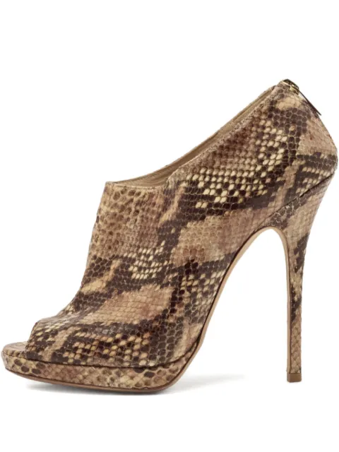 Jimmy Choo Pre-Owned 130mm Glint snakeskin-effect pumps Brown 1125308