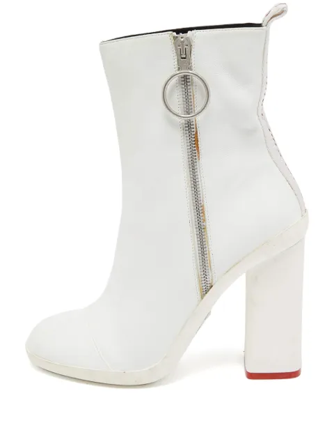 Off-White Pre-Owned leather zip-up boots White 1114490