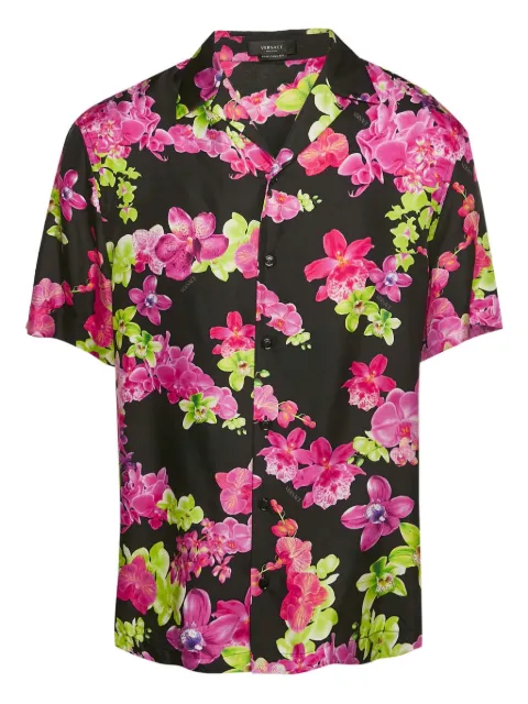 Versace Pre-Owned floral silk shirt Black 1142768
