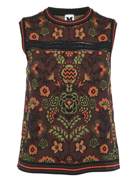 Missoni Pre-Owned floral-intarsia tank top Red 1137954