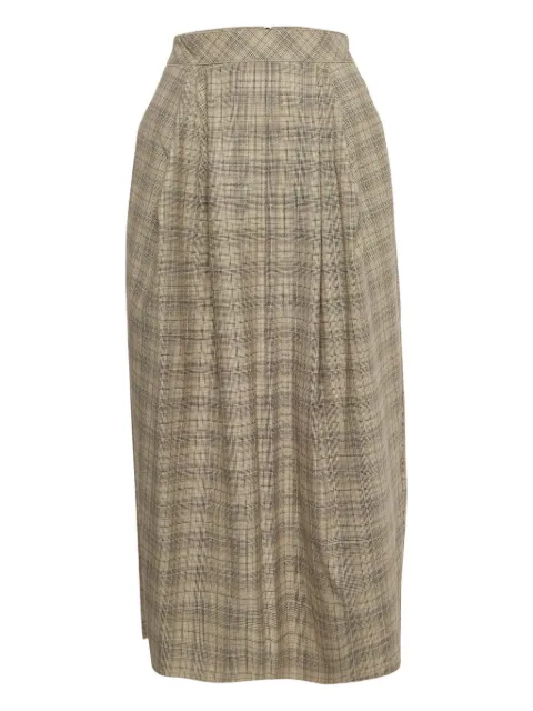 Roksanda pleated plaid skirt Brown 964401
