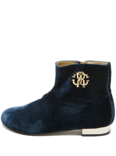 Roberto Cavalli Vintage crocodile-embossed boots Blue 1041944