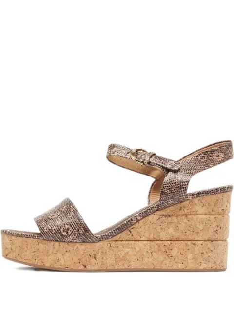 Ferragamo Pre-Owned 85mm Madea wedge sandals Brown 961346