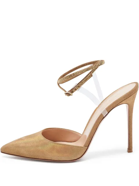 Gianvito Rossi 115mm crystal-embellished pumps Neutrals 900051