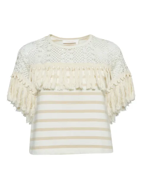 See By Chloé Vintage fringed T-shirt White 1006624