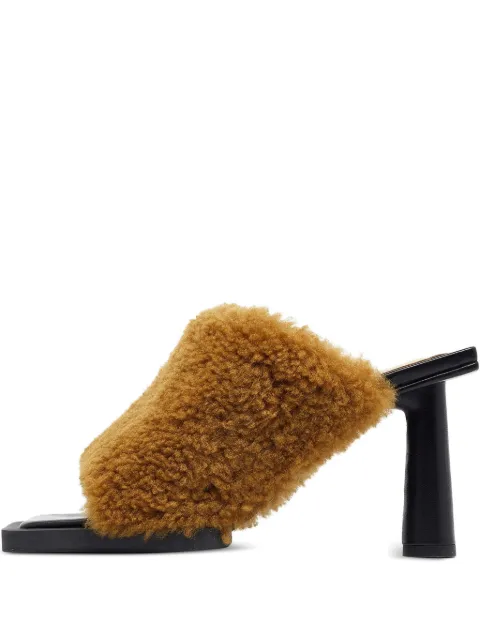 Jacquemus Pre-Owned 80mm shearling sandals Brown 969854