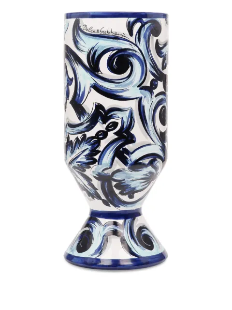 Dolce & Gabbana large outdoor ceramic vase (30cm x 72cm) Blue TCC032TCAC1