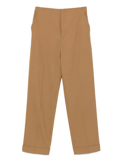 Alberta Ferretti cuffed-hem trousers Neutrals A03046635