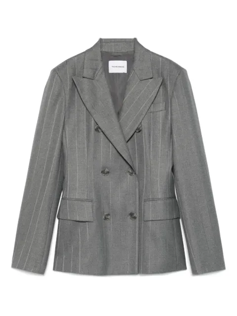 THE ANDAMANE pinstripe double-breasted blazer Grey T183031