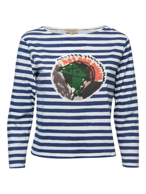 Burberry Pre-Owned abstract-print striped T-shirt Blue 792323