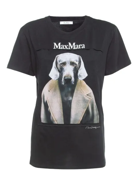 Max Mara dog-print T-shirt Black 918157