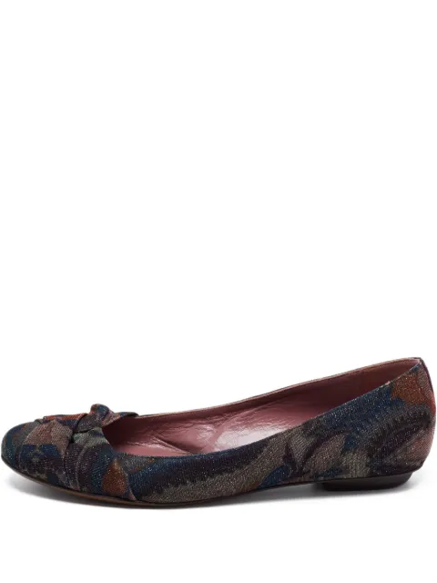 Missoni Pre-Owned knot-detailing ballet flats Black 733477