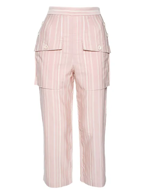 Chloé Pre-Owned 2024 striped pocket cropped trousers Pink 578765