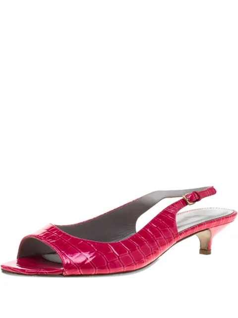 Sergio Rossi Vintage pre-owned 40mm corcodile-embossed sandals Red 187027