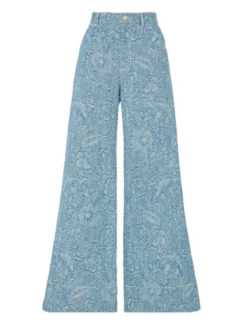 Temperley London floral-pattern jeans Blue 25AWFCD53585