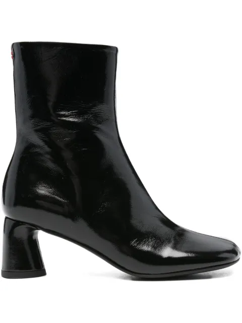 Halmanera 55mm patent leather block-heel boots Black DARA16