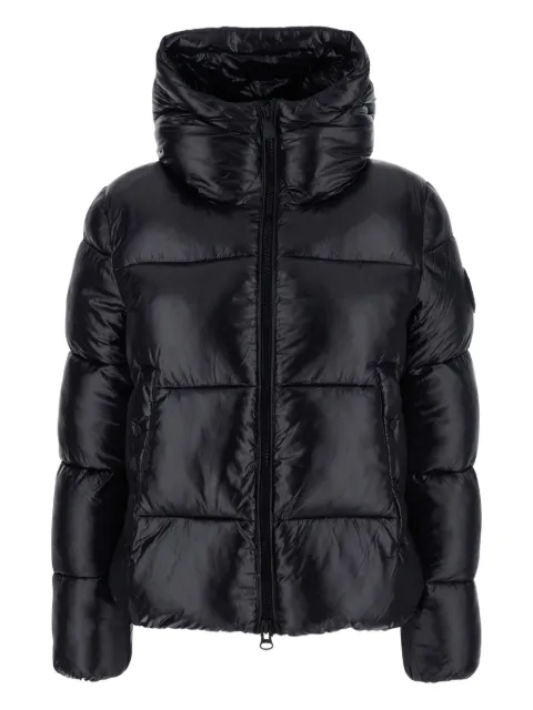 Save The Duck quilted hooded jacket Black D31989WLOVE21
