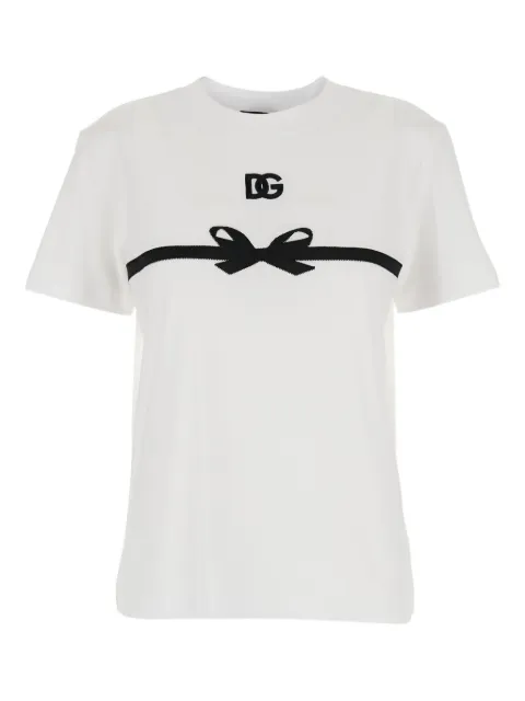 Dolce & Gabbana logo-bow T-shirt White F8V42ZGDC6B