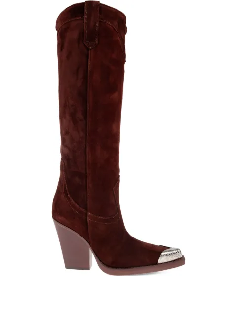 Paris Texas 10mm El Dorado metallic-toe suede boots Brown PX1814XV003