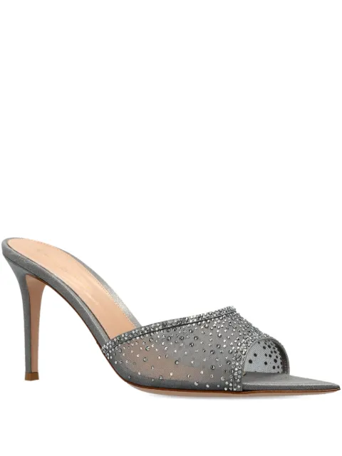 Gianvito Rossi 85mm Rania crystal-embellished heeled mules Grey G1504085RICBOR