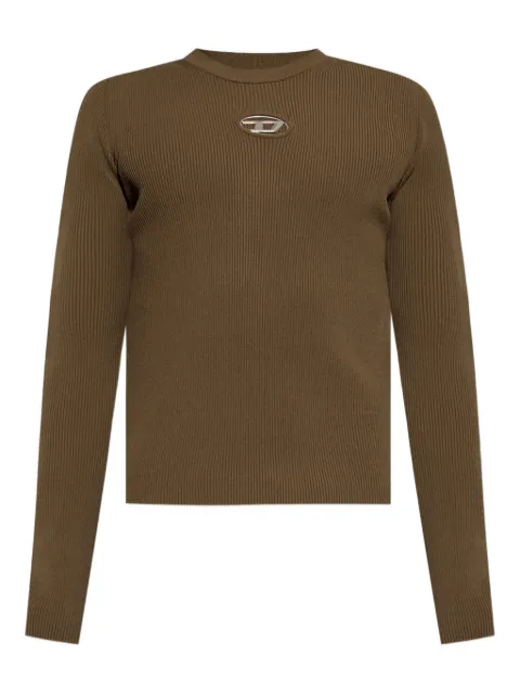 Diesel ribbed logo-detail long-sleeve T-shirt Green A168770DLAX