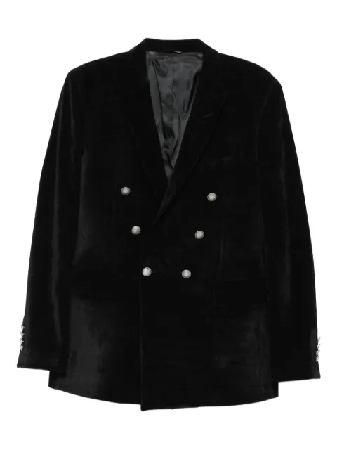 Reveres 1949 double-breasted velvet jacket Black 540565217100610