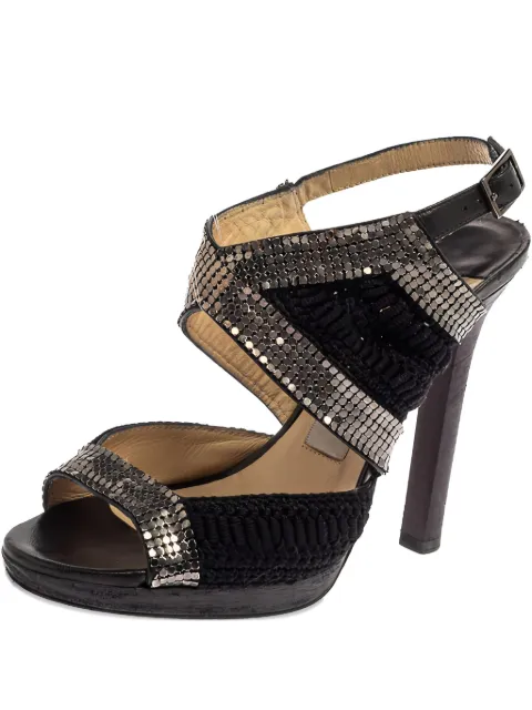 Jimmy Choo Pre-Owned 2024 Crochet Embellishment Sandals Black 386630