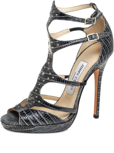 Jimmy Choo Pre-Owned 120mm studded sandals Grey 425918