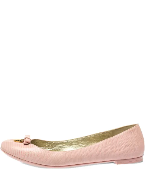 Dolce & Gabbana Pre-Owned leather bow ballet flats Pink 367861
