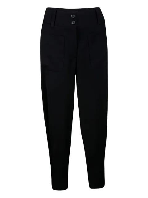 Emporio Armani Pre-Owned 2024 patch-pockets tapered trousers Black 111313