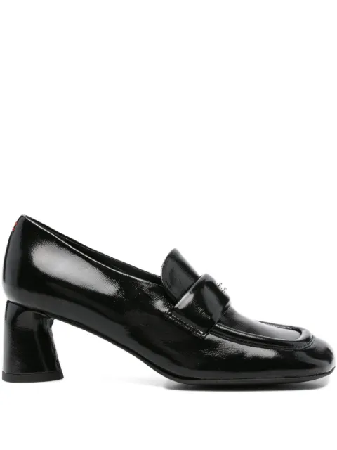 Halmanera 55mm leather-upper block-heel loafers Black DARA31