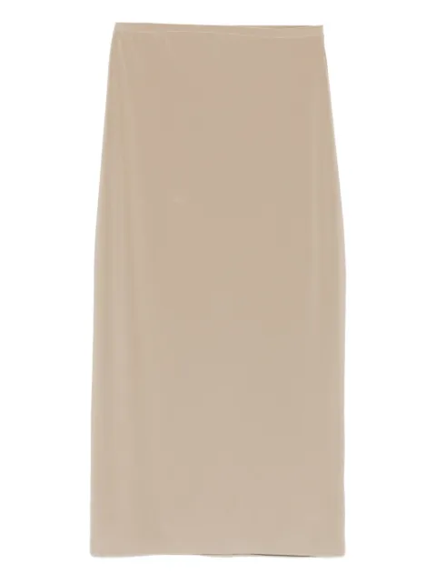 Norma Kamali straight plain midi skirt Neutrals KK325SPLQ70868