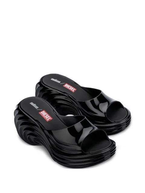 Melissa x Diesel Quantum platform wave slides Black 36152BP735