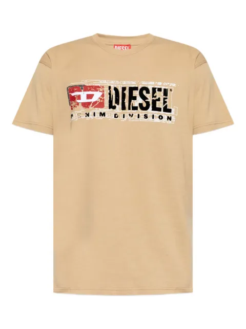 Diesel distressed logo-print T-shirt Neutrals A194360PLAT