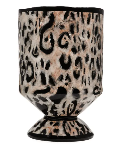 Dolce & Gabbana medium Outdoor leopard-print vase (58cm x 37cm) Brown TCC031TCAC1
