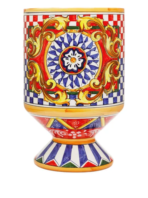 Dolce & Gabbana geometric-patterned ceramic vase (37cm x 58cm) Multicolour TCC031TCAC0