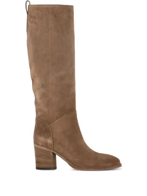 Officine Creative suede block-heel boots Brown OCDDELI004LIC23E236