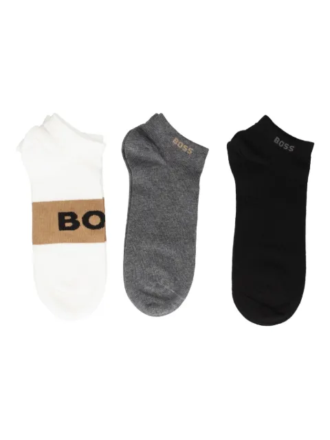 BOSS logo-detail ankle socks (pack of three) Black 50543482