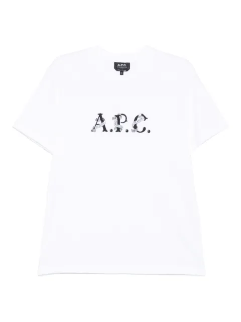A.P.C. logo-print organic cotton T-shirt White COHGSM26543