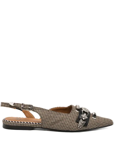 Toga buckle-embellished flat pumps Brown AJ1438
