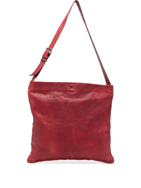 SOMMET large Lidia buckle-strap leather shoulder bag Red LIDIA