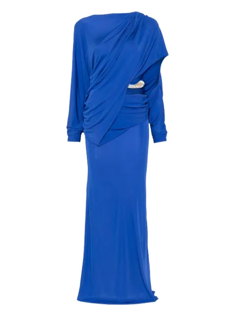 Christopher Esber Encased Nature draped one-shoulder dress Blue 25023406