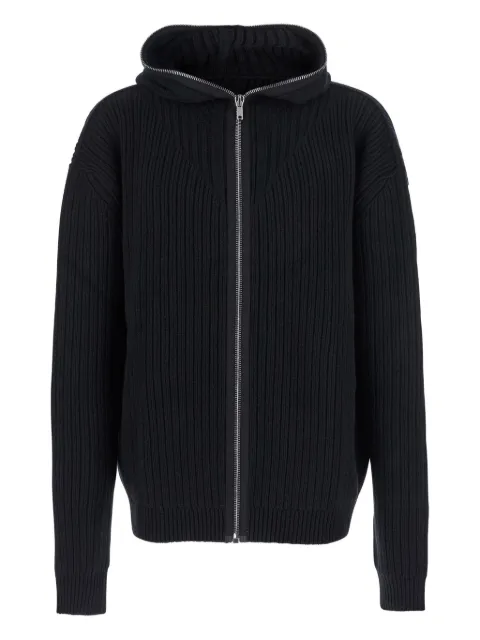 Rick Owens ribbed zip-front hoodie Black RU02E1647KWV