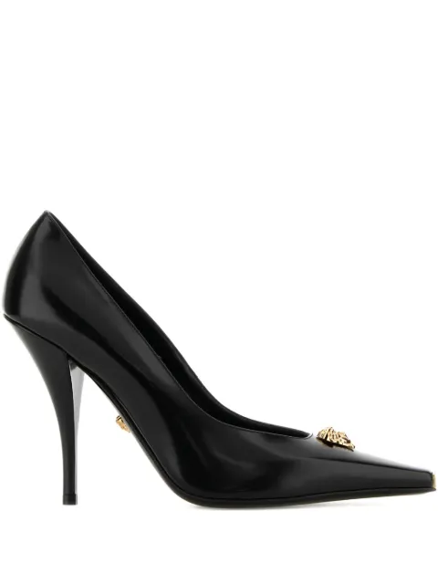 Versace 110mm La Medusa leather heeled pumps Black 10204671A14835