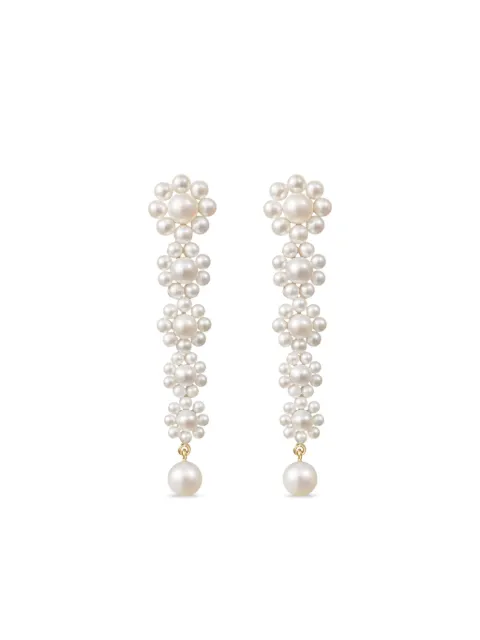 Sophie Bille Brahe 18CT yellow gold Marguerite Fleur freshwater pearl earrings Gold EA26FLO5MFW